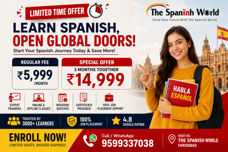 Spanish Course ₹5,999/Month | 3 Months @ ₹14,999 Offer
